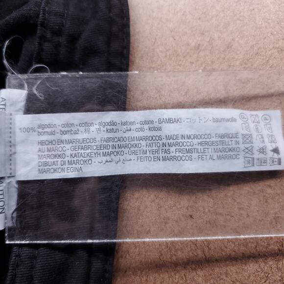 Zara Wide Leg Cargo Pants Womens 6 Black Utility Pockets Streetwear Boho Skater - Picture 12 of 12